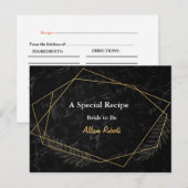 Faux Marble Geometric Vrijgezellenfeest Recipe Briefkaart (Voorkant / Achterkant)