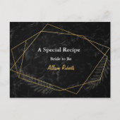 Faux Marble Geometric Vrijgezellenfeest Recipe Briefkaart (Voorkant)