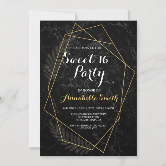 Faux Marble Geometric zoete 16 Kaart (Voorkant)