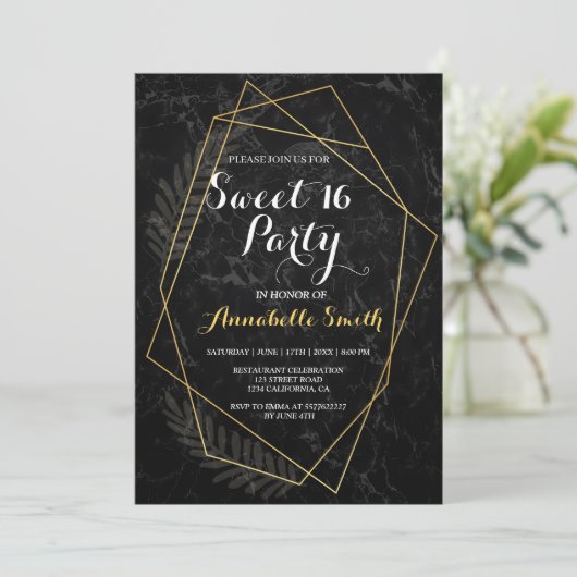 Faux Marble Geometric zoete 16 Kaart (Staand voorkant)