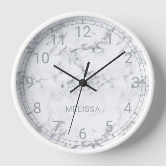 Faux Marble: kijk met genummerd klokgezicht & teks (Voorkant)