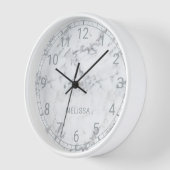 Faux Marble: kijk met genummerd klokgezicht & teks (Hoek)