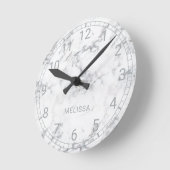 Faux Marble: kijk met genummerd klokgezicht & teks Ronde Klok (Hoek)