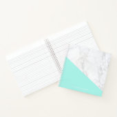 Faux Marble met Aqua Accent Gepersonaliseerd Notitieboek (Binnen)