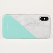 Faux Marble met Aqua Accent Modern gepersonaliseer Case-Mate iPhone Case (Achterkant (horizontaal))