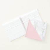 Faux Marble met Blush Pink Accent Gepersonaliseerd Notitieboek (Binnen)