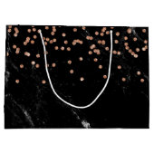 Faux Marble met Faux Roos Gold Confetti Large Cadeautasje (Achterkant)