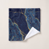 Faux Marble Navy Gold Shades  Bad Handdoek (Wasdoekje)