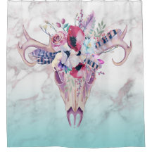 Faux Marble Ombre & Kleurrijke Boho schedel