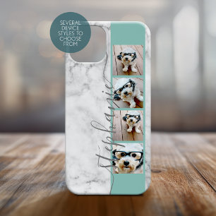 Faux Marble Print - 4 foto's Handgeschreven letter Case-Mate iPhone 14 Hoesje