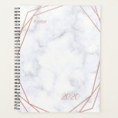 Faux Marble & Roos Gold Geometric Gemstone Planner (Voorkant)