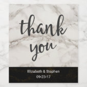 Faux Marble Taupe Modern Bedankt voor je bruiloft Wijn Etiket (Enkel label)
