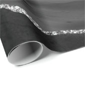 Faux Marbling Agate Black White Trendy Modern Ston Cadeaupapier (Rol Hoek)