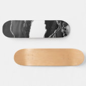 Faux Marbling Agate Black White Trendy Modern Ston Persoonlijk Skateboard (Horizontaal)