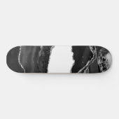 Faux Marbling Agate Black White Trendy Modern Ston Persoonlijk Skateboard (Horizontaal)