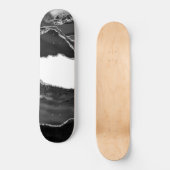 Faux Marbling Agate Black White Trendy Modern Ston Persoonlijk Skateboard (Voorkant)