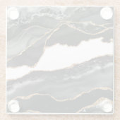 Faux Marked Agate Black Stone Luxe Glazen Onderzetter (Achterkant)