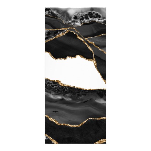 Faux Marked Agate Black Stone Luxe Reclamekaart (Achterkant)