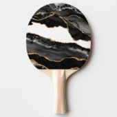 Faux Marked Agate Black Stone Luxe Tafeltennisbatje (Voorkant)