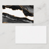 Faux Marked Agate Black Stone Luxe Visitekaartje (Voorkant / Achterkant)