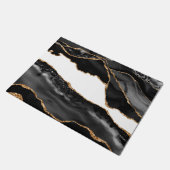 Faux Marked Agate Black Stone Luxury Gold Deurmat (Schuin)