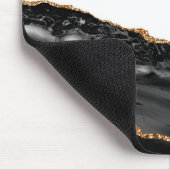Faux Marked Agate Black Stone Luxury Gold Muismat (Hoek)