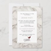 Faux Marmer Alabaster Modern Dinner Party Uitnodig Kaart (Voorkant)