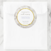 Faux Marmer Alabaster Taupe Tan Modern Business Ronde Sticker (Tas)