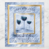 Faux marmer bruiloft wijn gepersonaliseerde wijn b wijn etiket (Enkel label)