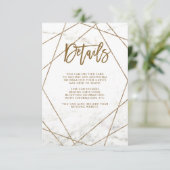 Faux marmer en koper geometrische gastgegevens informatiekaartje (Staand voorkant)