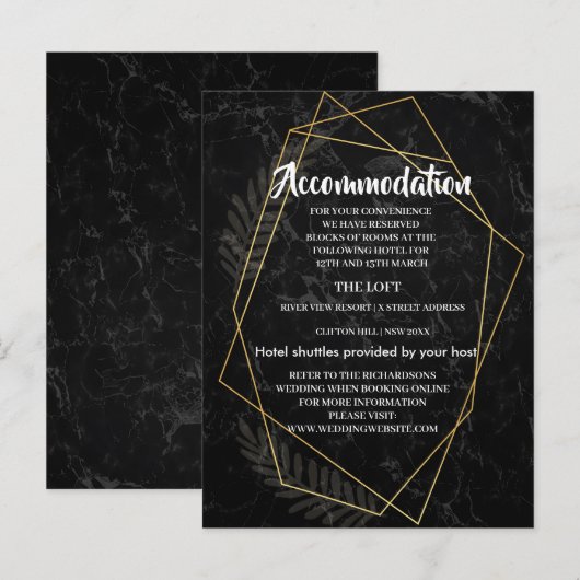 Faux marmer geometrische accommodatie aankondigingskaart (Voorkant / Achterkant)