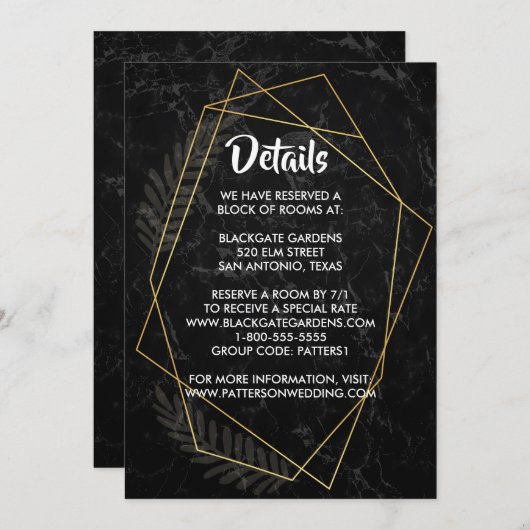 Faux marmer geometrische behuizing kaart (Voorkant / Achterkant)