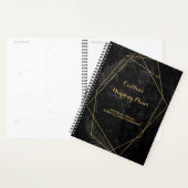 Faux Marmer Geometrische Bruiloft Planner (Display)