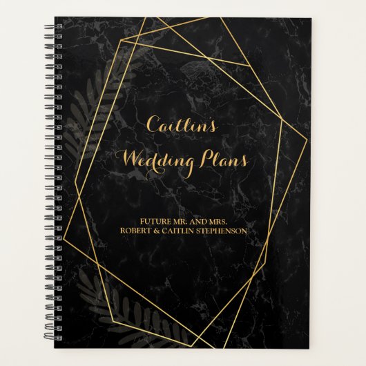 Faux Marmer Geometrische Bruiloft Planner (Voorkant)