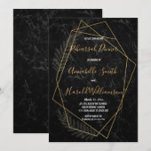 Faux marmer geometrische repetitie diner kaart (Voorkant / Achterkant)