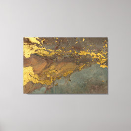 Faux marmer goud, grijs, groen, bruine tinten canvas afdruk