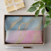 Faux Marmer Marine, Aqua, Roze, Goud Tissuepapier (Geschenk)