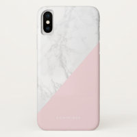 Faux Marmer met Roze Accent Modern Gepersonaliseer