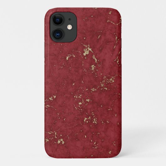 Faux marmer-roebel-rood goud accenten Case-Mate iPhone case (Achterkant)