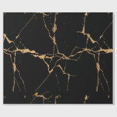 Faux marmer zwart goud cadeaupapier (Vlak)