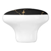 Faux marmer zwart goud keramische knop (Zijkant)