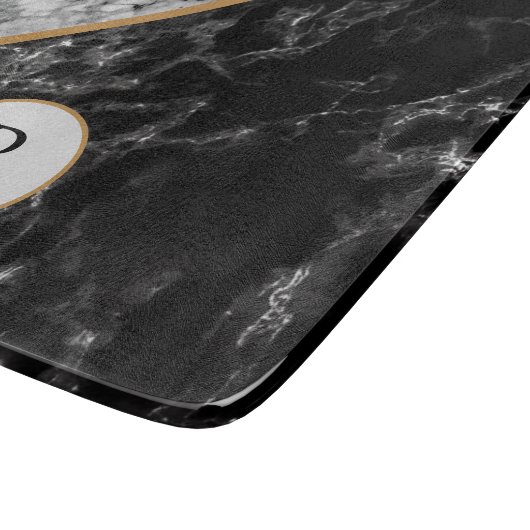 Faux marmeren snijplank monogram uw brief (Hoek)