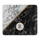 Faux marmeren snijplank monogram uw brief (Voorkant)