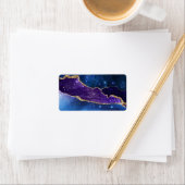 Faux marmering Agate Stone Galaxy Sparkly Shining Etiket (Insitu)