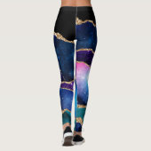 Faux marmering Agate Stone Galaxy Sparkly Shining Leggings (Achterkant)