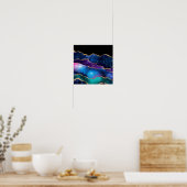 Faux marmering Agate Stone Galaxy Sparkly Shining Poster (Keuken)