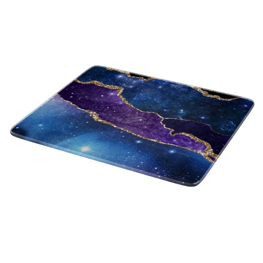 Faux marmering Agate Stone Galaxy Sparkly Shining Snijplank (Hoek)