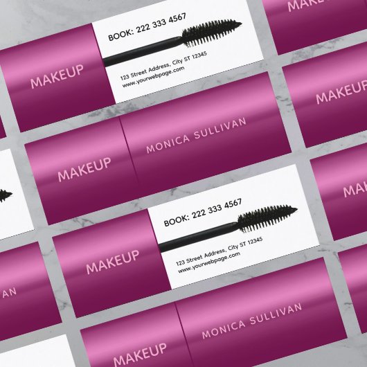 Faux mascara brush makeup artist mini visitekaartje