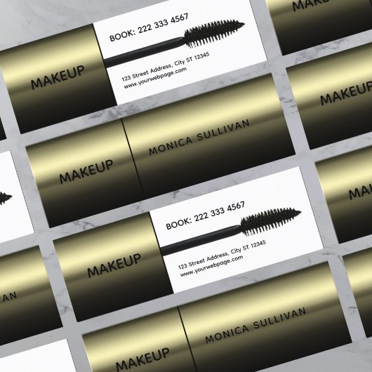 Faux mascara brush makeup artist mini visitekaartje