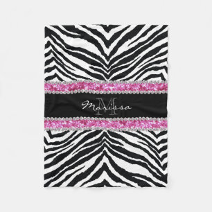 Faux met monogram schittert het Meisje van het Fleece Deken